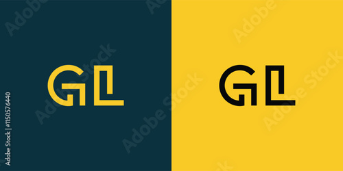 GL abstract  minimalist letters Logo Monogram. It is a minimalist logo, this logo is made by combining two letters