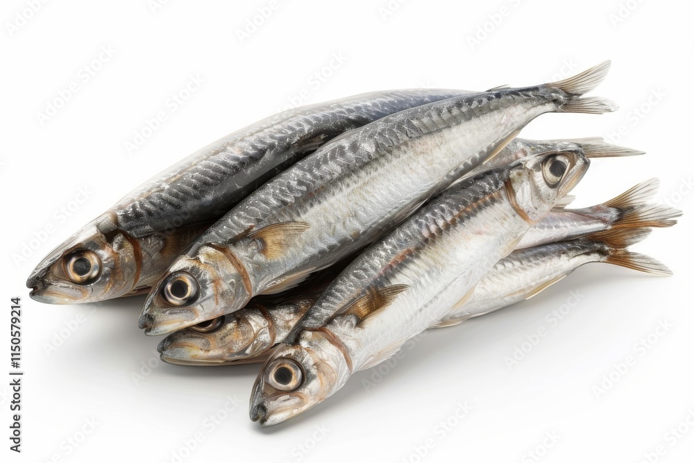 Fresh sardines on white background Fresh sardines on white background