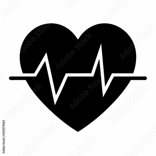 heartbeat silhouette, Heart beat one line, Continuous lines heart beats drawing, Wave pulse.
