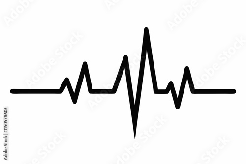 heartbeat silhouette, Heart beat one line, Continuous lines heart beats drawing, Wave pulse.
