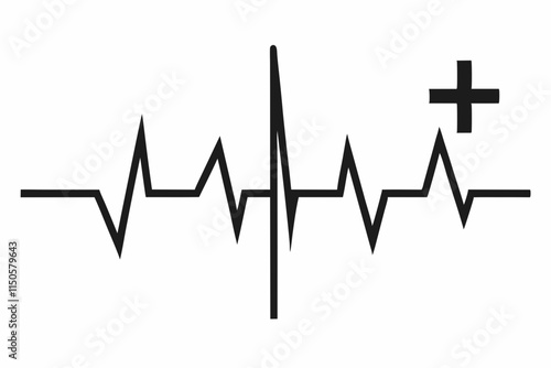 heartbeat silhouette, Heart beat one line, Continuous lines heart beats drawing, Wave pulse.

