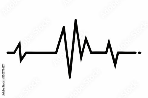 heartbeat silhouette, Heart beat one line, Continuous lines heart beats drawing, Wave pulse.
