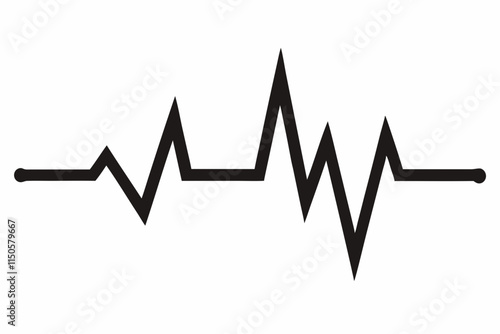 heartbeat silhouette, Heart beat one line, Continuous lines heart beats drawing, Wave pulse.