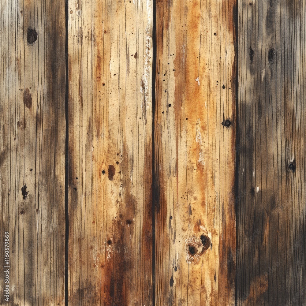 Naklejka premium Artistic Watercolor Wood Surface for Background and Design Inspiration in Warm Brown Tones