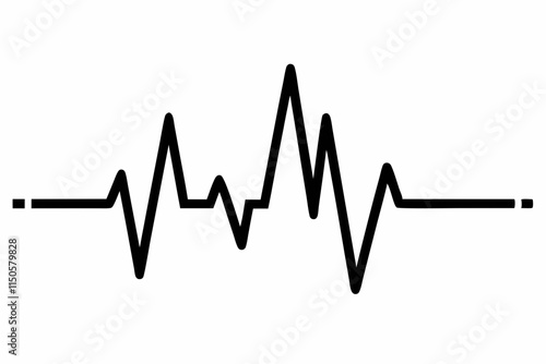 heartbeat silhouette, Heart beat one line, Continuous lines heart beats drawing, Wave pulse.
