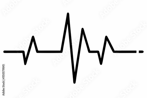 heartbeat silhouette, Heart beat one line, Continuous lines heart beats drawing, Wave pulse.
