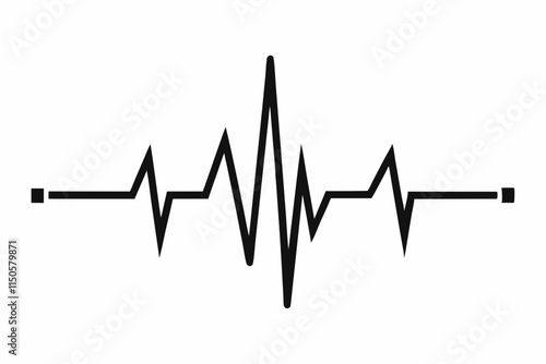 heartbeat silhouette, Heart beat one line, Continuous lines heart beats drawing, Wave pulse.
