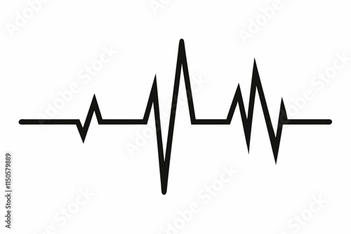 heartbeat silhouette, Heart beat one line, Continuous lines heart beats drawing, Wave pulse.
