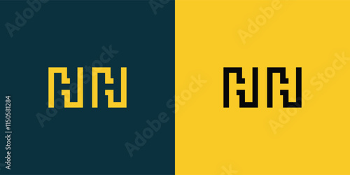 HH abstract  minimalist letters Logo Monogram. It is a minimalist logo, this logo is made by combining two letters