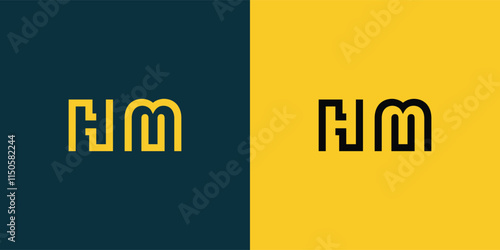 HM abstract  minimalist letters Logo Monogram. It is a minimalist logo, this logo is made by combining two letters