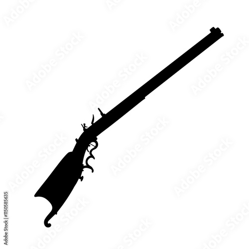 Flintlock Rifle Silhouette Vector Illustration