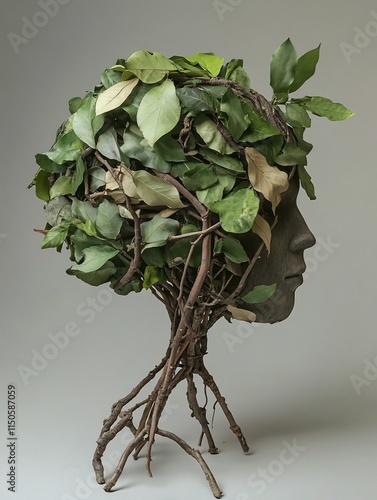 Brain Crafted from Leaves and Branches   Eco Conscious and Naturalistic Approach