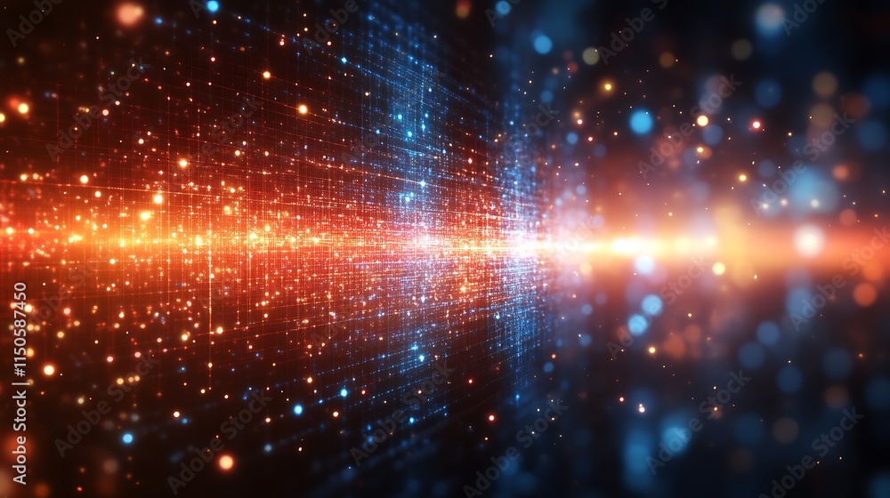 Obraz premium Abstract Digital Network Grid Lightscape