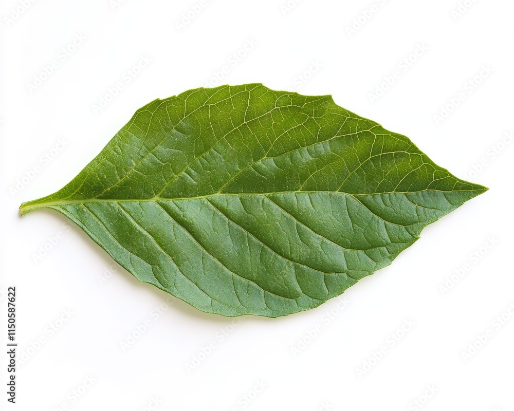 Obraz premium Fresh Basil Leaves Isolated on White Background with Full Depth of Field for Culinary Inspiration