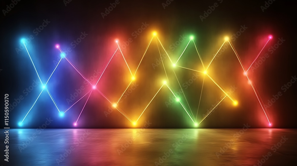 Abstract Rainbow Neon Lights Geometric Design Abstract Rainbow Neon Lights Geometric Design