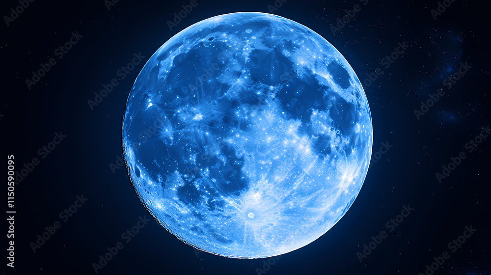 Obraz premium Blue moon. Hallowed. Illustration
