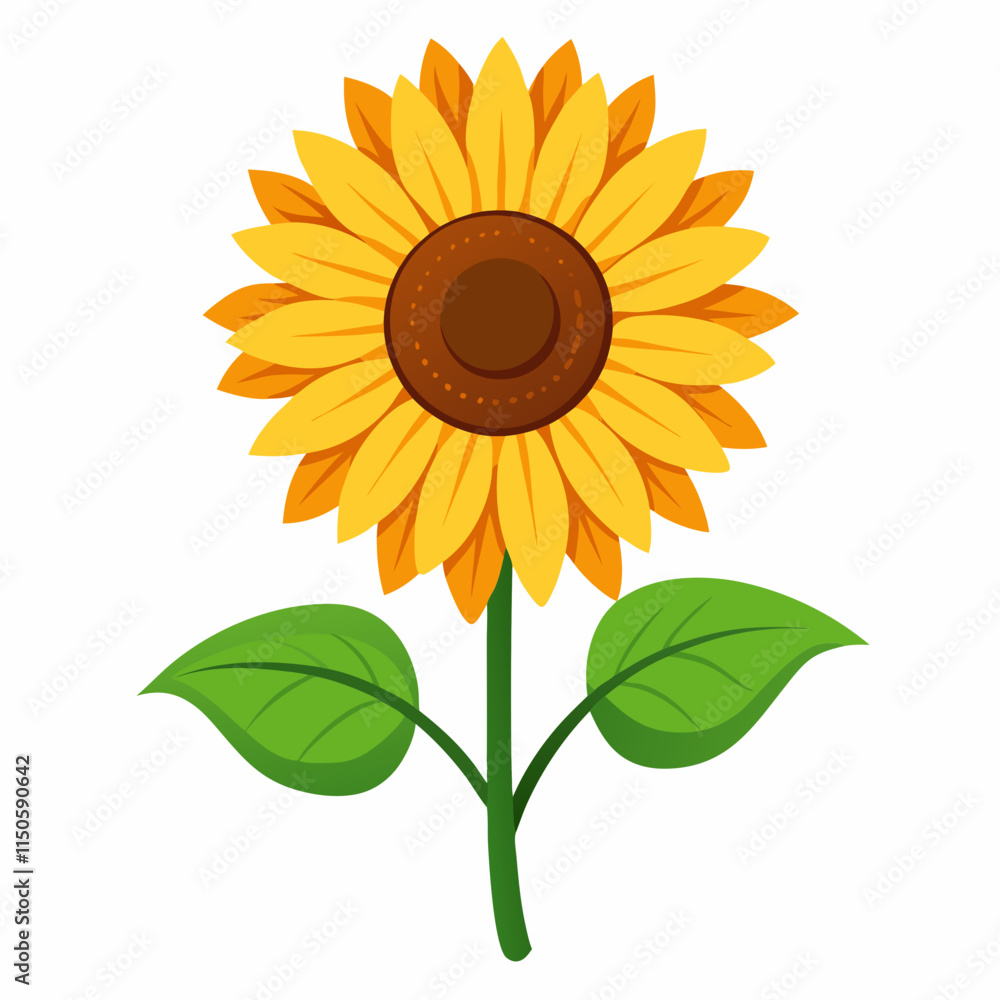 Fototapeta premium Sunflower 2D Vector Illustration Design