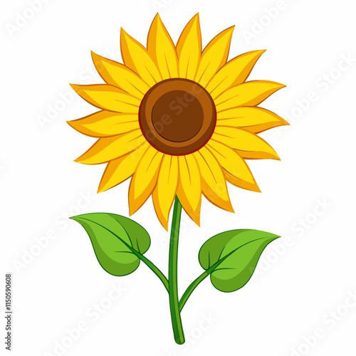 Sunflower 2D Vector Illustration Design