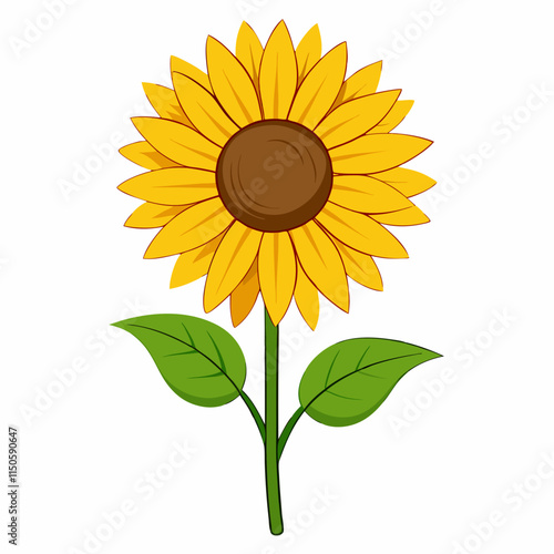 Sunflower 2D Vector Illustration Design