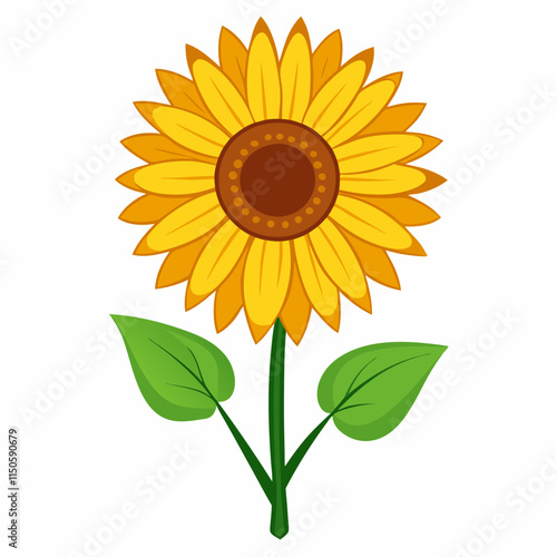 Sunflower 2D Vector Illustration Design
