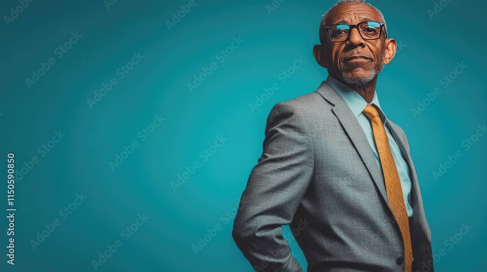 Leadership in focus: Mature businessman standing tall and confident, representing corporate success and reliability. Leadership in focus: Mature businessman standing tall and confident, representing corporate success and reliability.