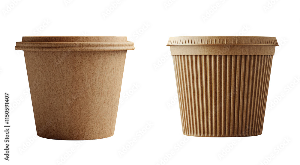 food cup take away craft paper isolated on white food cup take away craft paper isolated on white