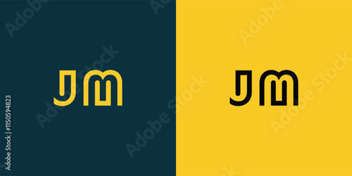 JM abstract  minimalist letters Logo Monogram. It is a minimalist logo, this logo is made by combining two letters