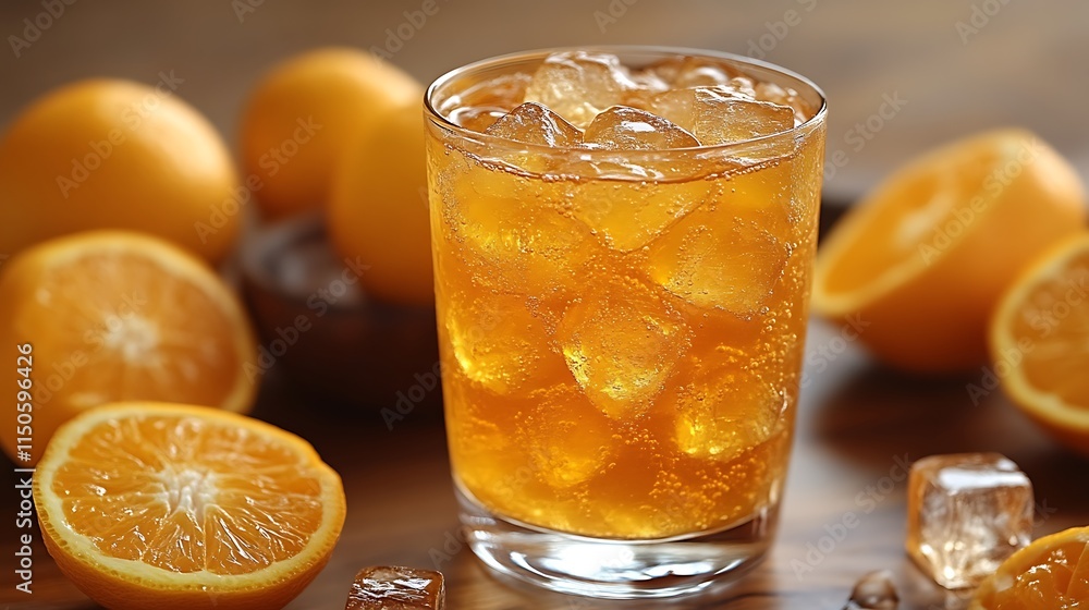 Refreshing Iced Orange Drink with Slices Refreshing Iced Orange Drink with Slices