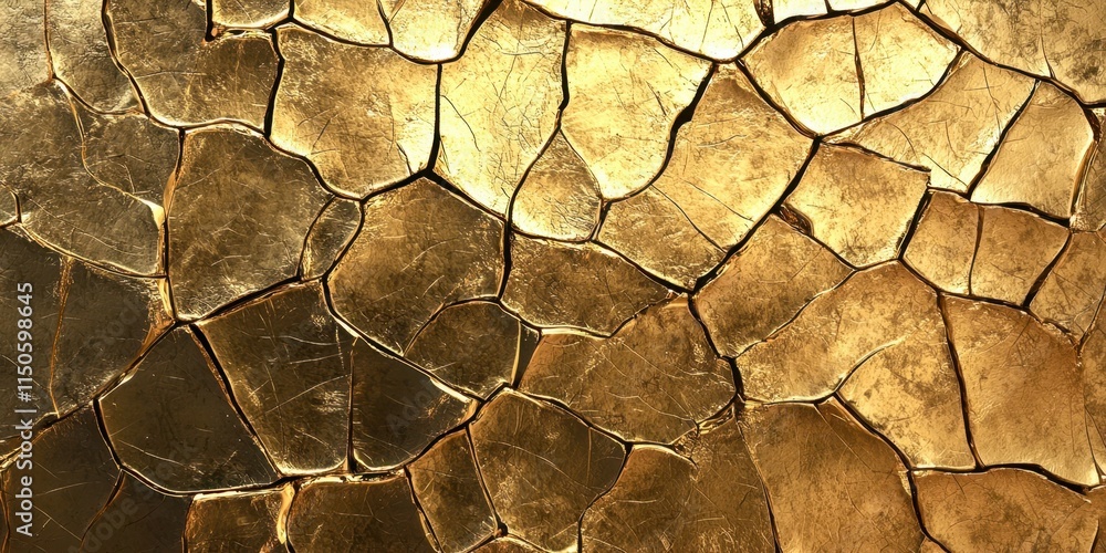 Gold wall with cracks and holes Gold wall with cracks and holes