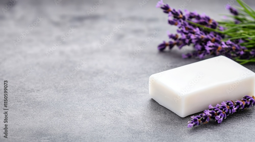 Elegant Lavender Soap Bar Surrounded by Fresh Lavender Flowers Creating a Soothing Atmosphere Perfect for Relaxation and Selfcare Rituals at Home Elegant Lavender Soap Bar Surrounded by Fresh Lavender Flowers Creating a Soothing Atmosphere Perfect for Relaxation and Selfcare Rituals at Home