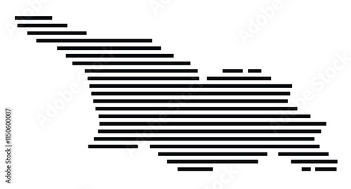 Abstract map of Georgia showing the country with horizontal black lines