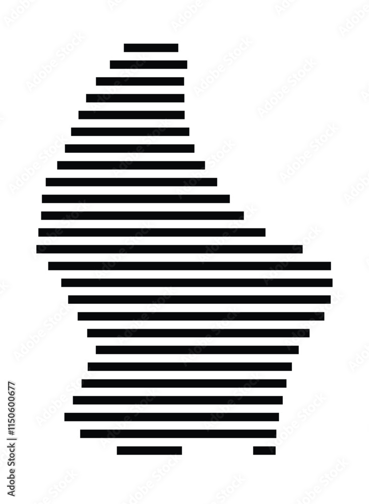 Abstract map of Luxembourg showing the country with horizontal black lines Abstract map of Luxembourg showing the country with horizontal black lines