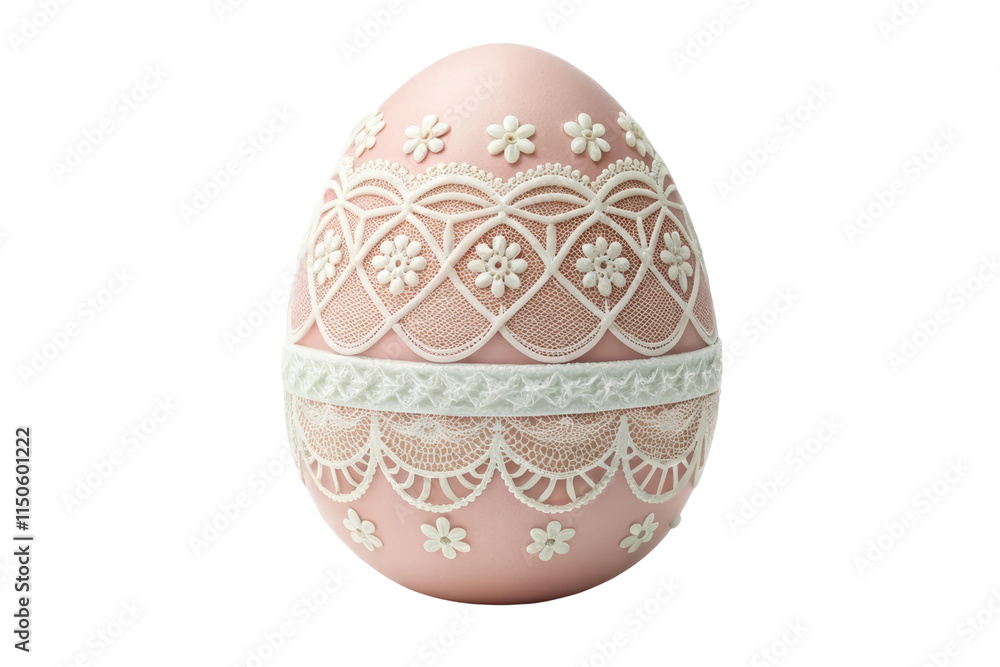 Decorative pink egg with intricate lace design, cut out - stock png. Decorative pink egg with intricate lace design, cut out - stock png.
