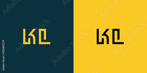 KL abstract  minimalist letters Logo Monogram. It is a minimalist logo, this logo is made by combining two letters