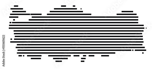 Abstract map of Turkey showing the country with horizontal black lines