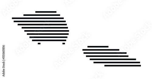 Abstract map of Samoa showing the country with horizontal black lines