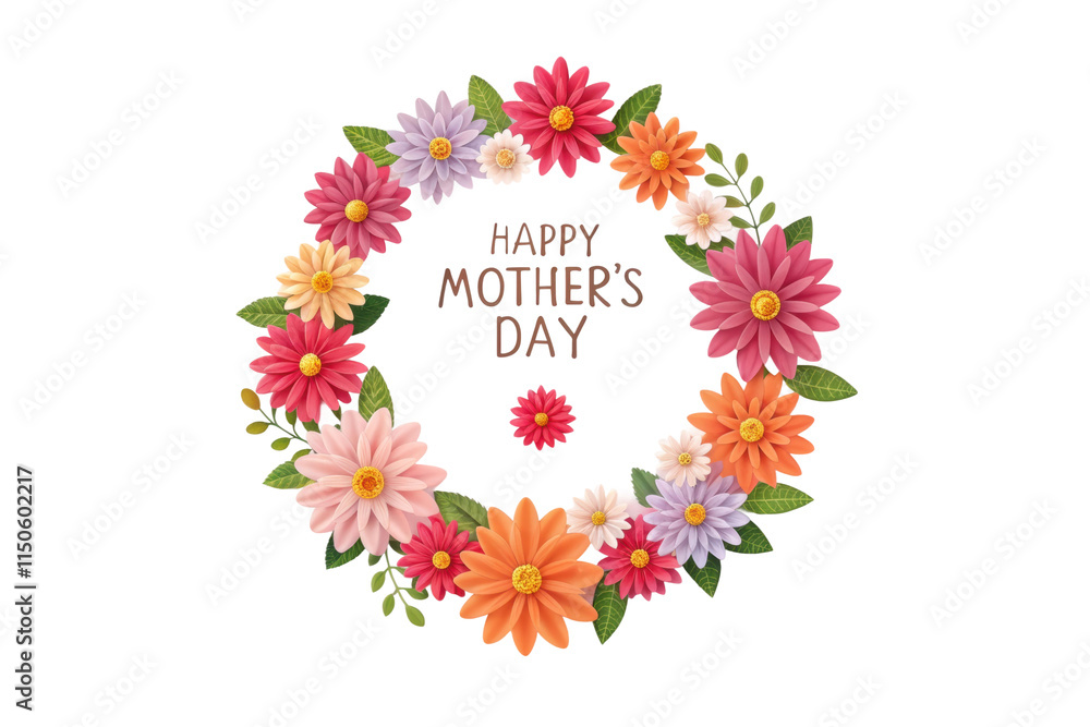 Celebrate Mother's Day with a floral design, cut out - stock png.