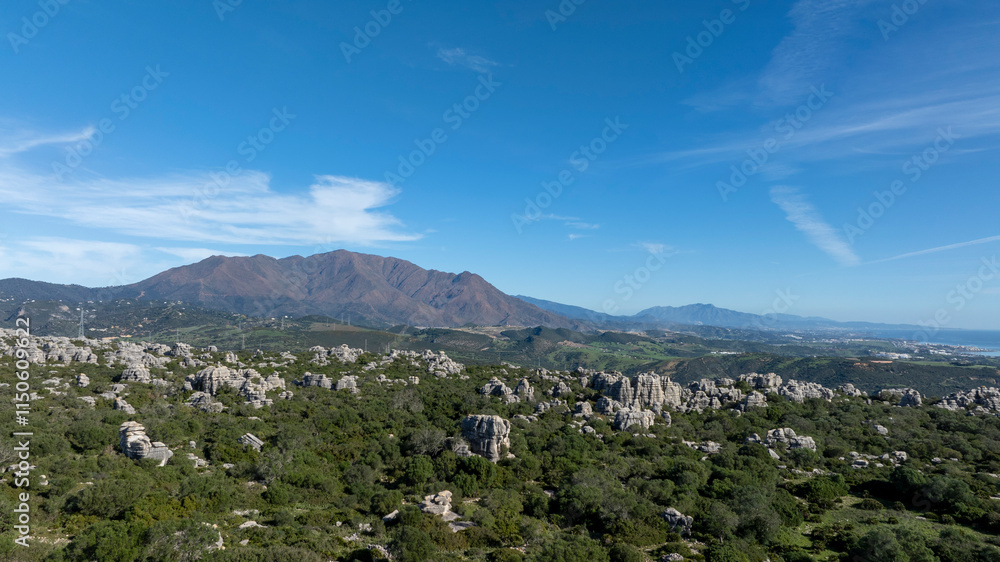 custom made wallpaper toronto digitalvista aérea de la sierra de la Utrera en la provincia de Málaga, Andalucía	