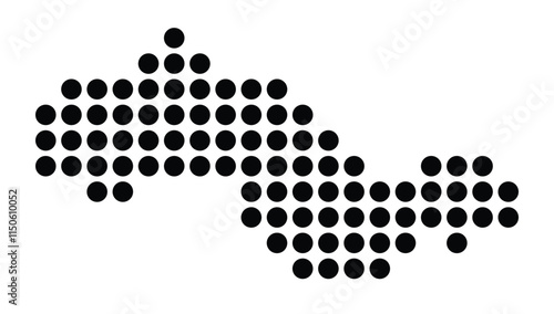 Symbol Map of the City Bad Homburg v.d.Hoehe (Germany) showing the city with a pattern of just a few black dots