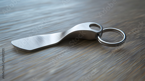 A modern keychain design featuring a bottle opener function. photo