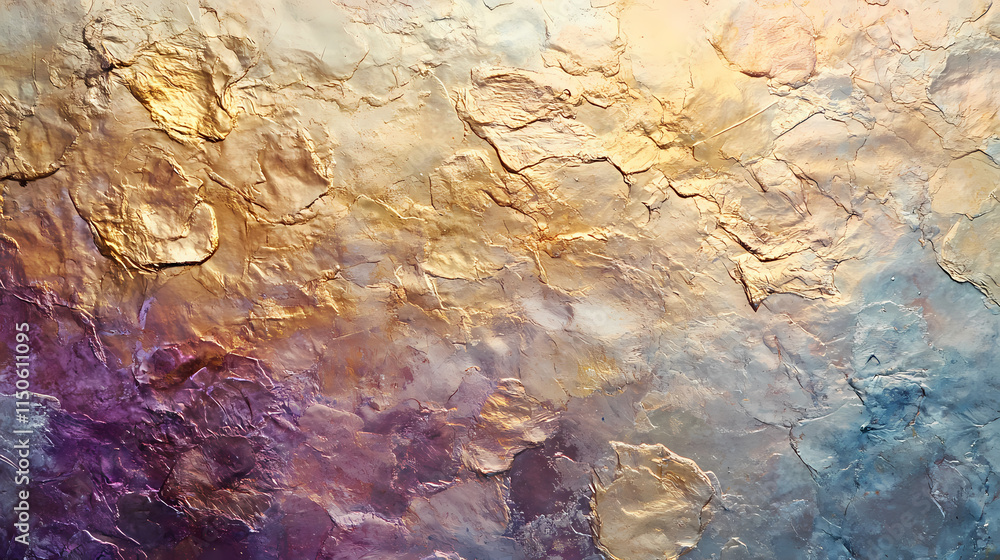 Fototapeta premium Beautiful iridescent metallic aluminum foil background. Opal. Illustration