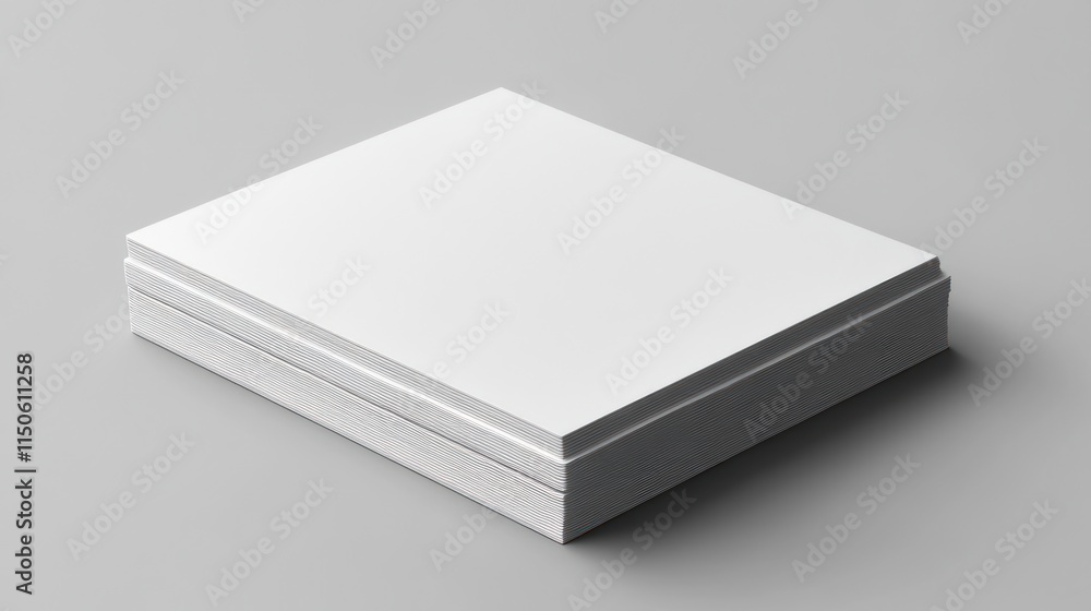 Stack of blank white papers on a light gray surface. Stack of blank white papers on a light gray surface.