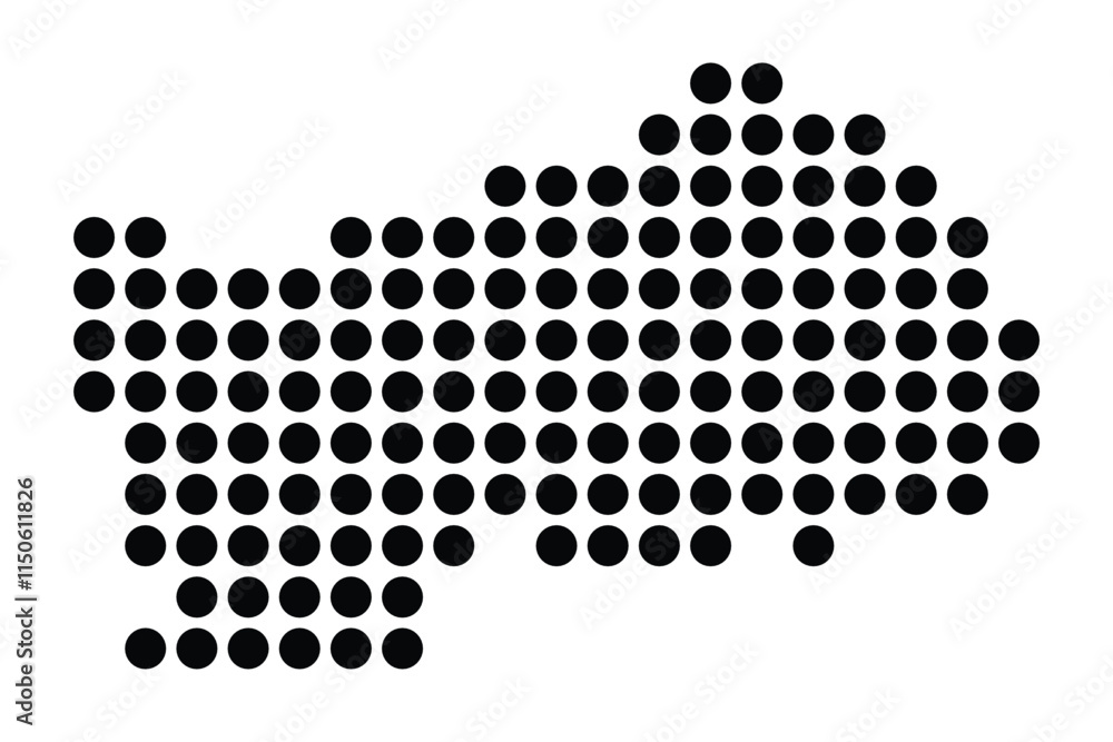 Symbol Map of the City Herne (Germany) showing the city with a pattern of just a few black dots Symbol Map of the City Herne (Germany) showing the city with a pattern of just a few black dots