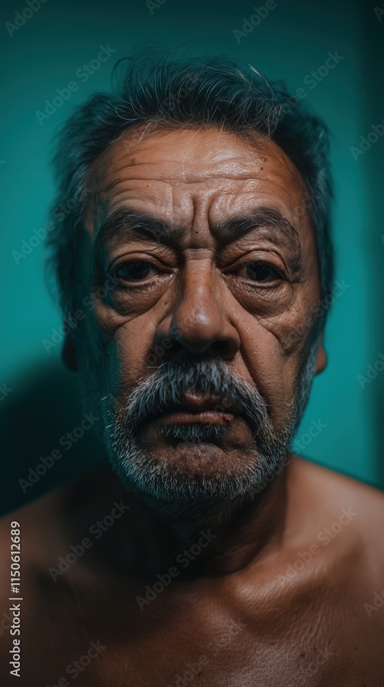 A Hispanic man with deep expression reflects on his life, showcasing the rich culture and character of his homeland A Hispanic man with deep expression reflects on his life, showcasing the rich culture and character of his homeland