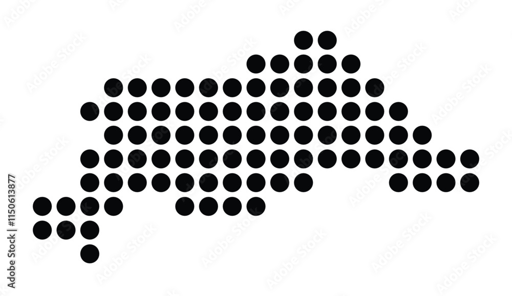 Symbol Map of the City Sindelfingen (Germany) showing the city with a pattern of just a few black dots Symbol Map of the City Sindelfingen (Germany) showing the city with a pattern of just a few black dots