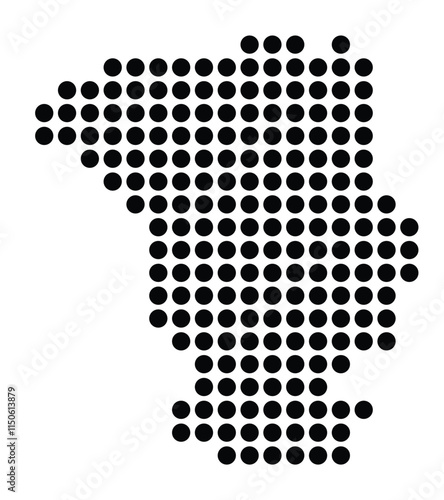 Symbol Map of the City Schwerin (Germany) showing the city with a pattern of just a few black dots