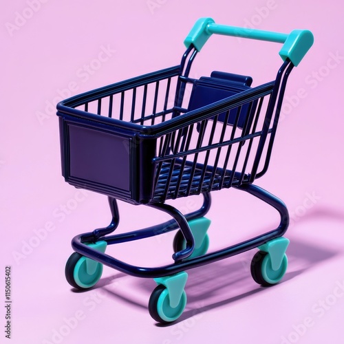 A shopping cart blue color
