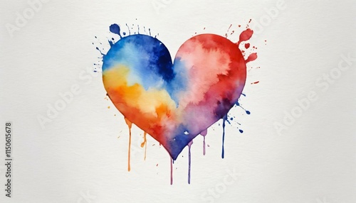 watercolor painted heart