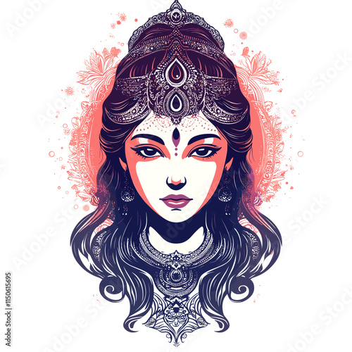Vibrant Goddess Parvati Illustration