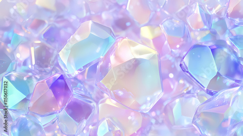 Abstract composed of translucent and iridescent opal background, generative ai. Opal. Illustration